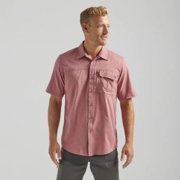 Wrangler mens size Large shirt all terrain gear short sleeve button down utility - Picture 1 of 13
